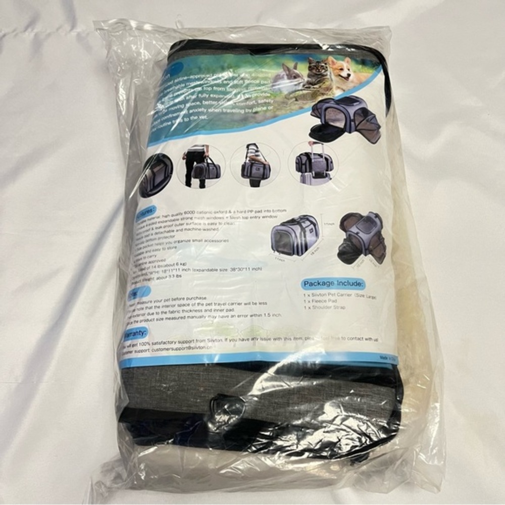 Pet Travel Carrier Airline Approved Dog / Cat Siivton Pet Carrier Soft Sided